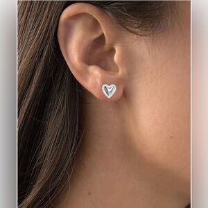 Heart Stud Earrings in  Sterling Silver